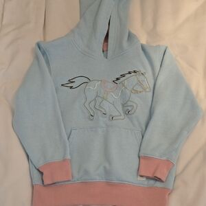 John Deere Light Blue Hoodie with Horse Design